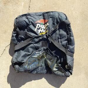 Black Pizza Hut Delivery Bag Logo On top 3 Pizzas